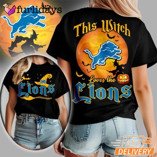 Detroit Lions NFL Halloween Witch 3D Shirt