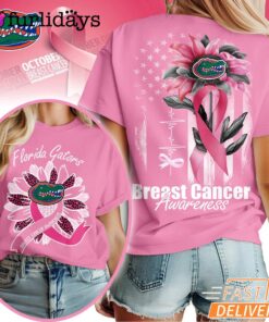 Florida Gators NCAA Breast Cancer Awareness Sunflower Shirt, Breast Cancer Warrior Shirt