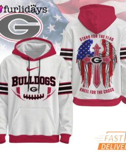 Georgia Bulldogs NCAA Stand For The Flag Kneel For The Cross Hoodie
