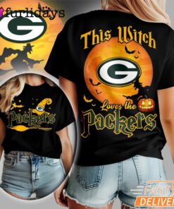 Green Bay Packers NFL Halloween Witch 3D Shirt