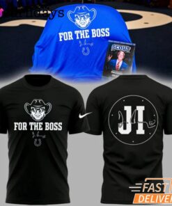 Indianapolis Colts In Honor Of Jim For The Boss Black T-Shirt