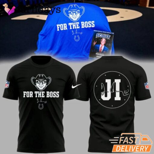 Indianapolis Colts In Honor Of Jim For The Boss Black T-Shirt
