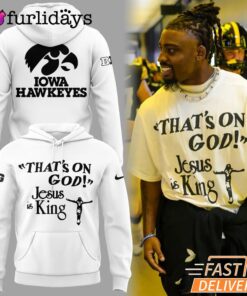 Iowa Hawkeyes Football Jesus Won 2025 White Hoodie