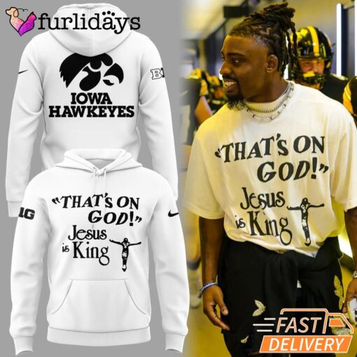 Iowa Hawkeyes Football Jesus Won 2025 White Hoodie