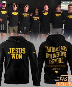Iowa Hawkeyes Football Take Heart For I Have Overcome The World Hoodie