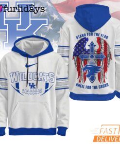 Kentucky Wildcats NCAA Stand For The Flag Kneel For The Cross Hoodie