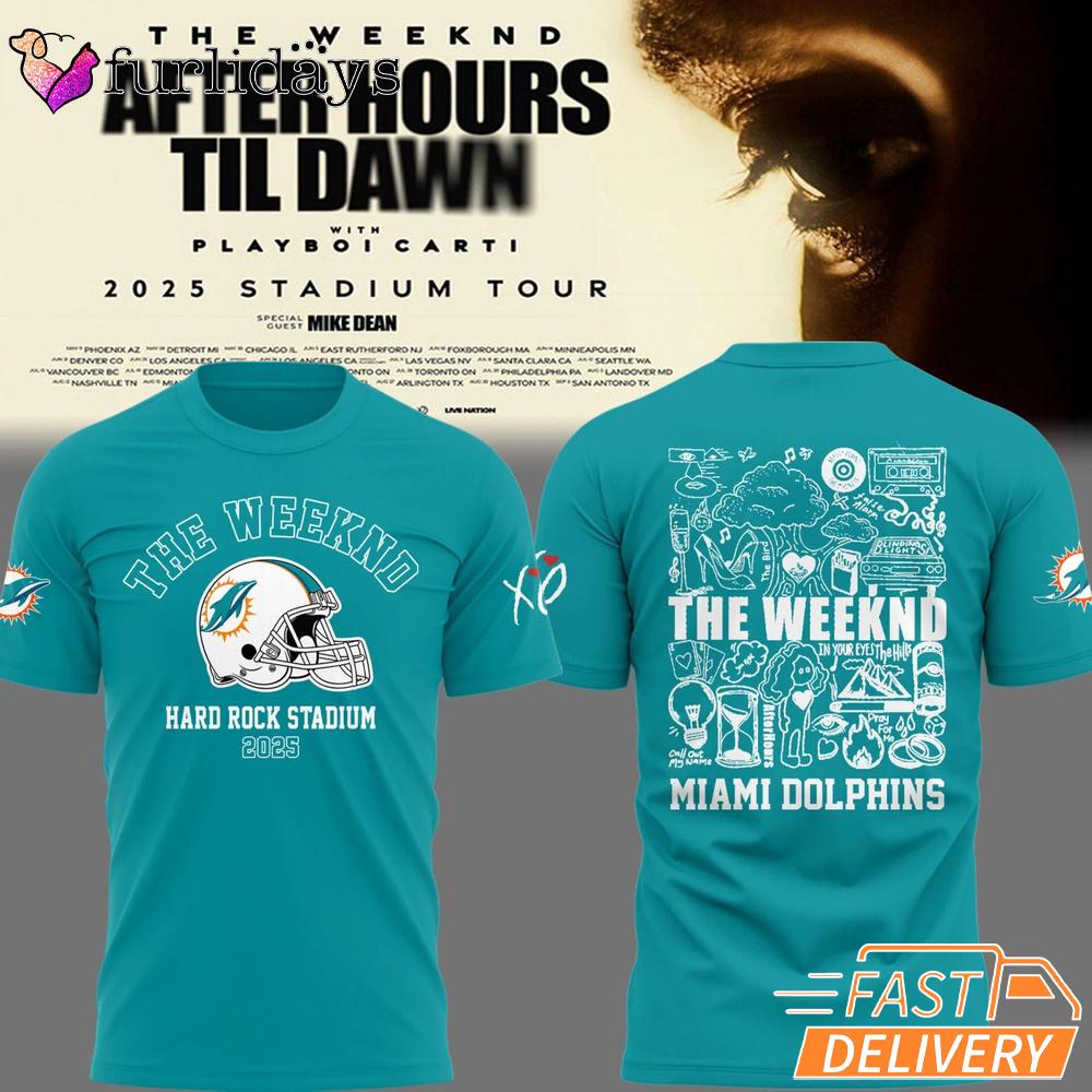 Limited Edition Miami Dolphins Football After Hours Til Dawn Tour X T-Shirt