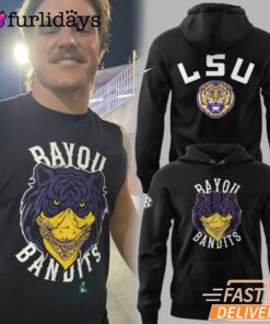 LSU Tigers Football Bayou Bandits Logo Black Limited Edition Hoodie