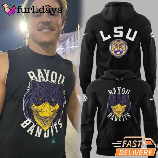 LSU Tigers Football Bayou Bandits Logo Black Limited Edition Hoodie