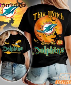 Miami Dolphins NFL Halloween Witch 3D Shirt