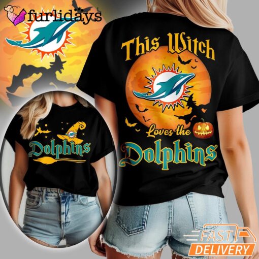 Miami Dolphins NFL Halloween Witch 3D Shirt
