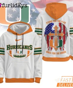 Miami Hurricanes NCAA Stand For The Flag Kneel For The Cross Hoodie