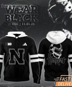 Nebraska Cornhuskers Football Black Mode Limited Hoodie 2025