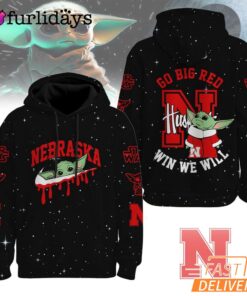 Nebraska Cornhuskers NCAA Baby Yoda It's All About The U Win We Will Hoodie