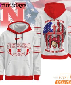 Nebraska Cornhuskers NCAA Stand For The Flag Kneel For The Cross Hoodie