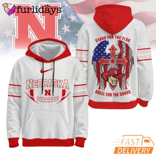 Nebraska Cornhuskers NCAA Stand For The Flag Kneel For The Cross Hoodie