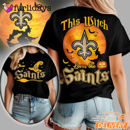 New Orleans Saints NFL Halloween Witch 3D Shirt