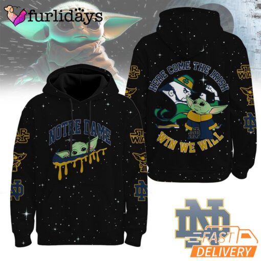 Notre Dame Fighting Irish NCAA Baby Yoda It's All About The U Win We Will Hoodie