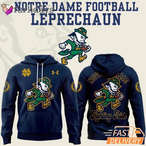 Notre Dame Football Team 2025 Leprechaun Logo Hoodie