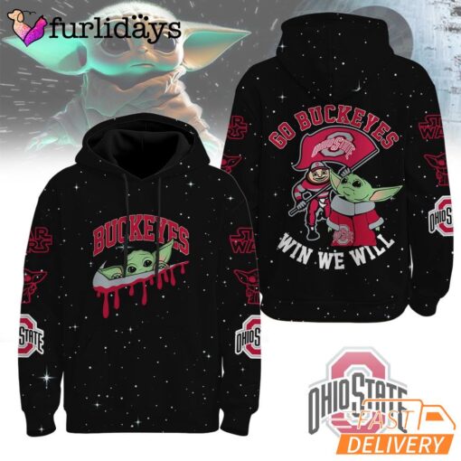 Ohio State Buckeyes NCAA Baby Yoda It's All About The U Win We Will Hoodie