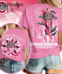 Ohio State Buckeyes NCAA Breast Cancer Awareness Sunflower Shirt, Breast Cancer Warrior Shirt