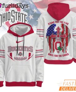 Ohio State Buckeyes NCAA Stand For The Flag Kneel For The Cross Hoodie