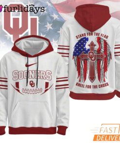 Oklahoma Sooners NCAA Stand For The Flag Kneel For The Cross Hoodie