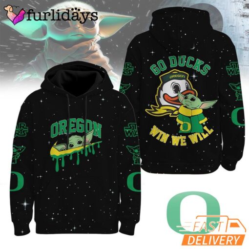 Oregon Ducks NCAA Baby Yoda It's All About The U Win We Will Hoodie