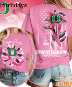 Oregon Ducks NCAA Breast Cancer Awareness Sunflower Shirt, Breast Cancer Warrior Shirt