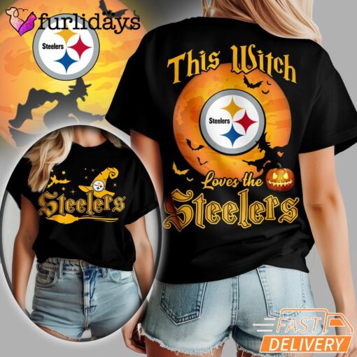 Pittsburgh Steelers NFL Halloween Witch 3D Shirt