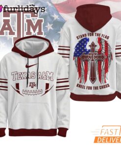 Texas A&M Aggies NCAA Stand For The Flag Kneel For The Cross Hoodie