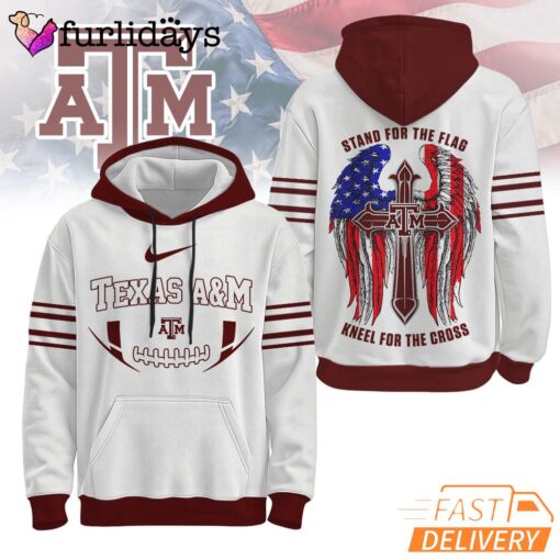 Texas A&M Aggies NCAA Stand For The Flag Kneel For The Cross Hoodie