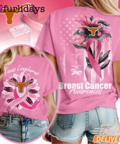 Texas Longhorns NCAA Breast Cancer Awareness Sunflower Shirt, Breast Cancer Warrior Shirt