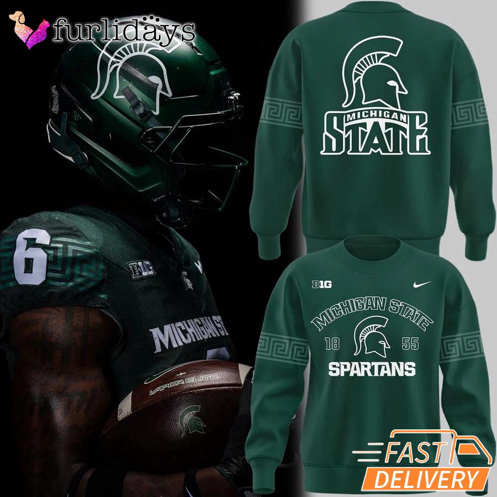 2025 Michigan State Spartans Helmet Logo Est 1855 Sweatshirt 2025 Michigan State Spartans Helmet Logo Est 1855 Sweatshirt