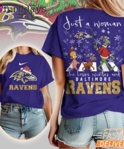Baltimore Ravens NFL Grinch Christmas 3D Shirt Just A Woman Gift