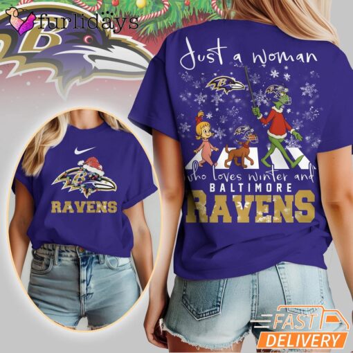 Baltimore Ravens NFL Grinch Christmas 3D Shirt Just A Woman Gift