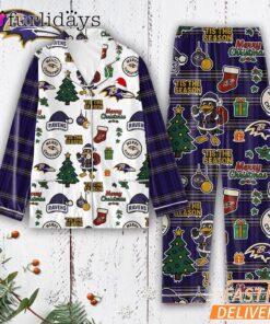 Baltimore Ravens Tis the Season Christmas Pajamas Set