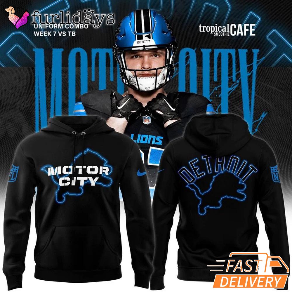 Black Detroit Lions Motor City Pullover Hoodie Black Detroit Lions Motor City Pullover Hoodie