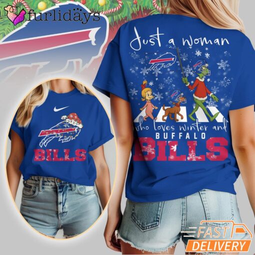 Buffalo Bills NFL Grinch Christmas 3D Shirt Just A Woman Gift