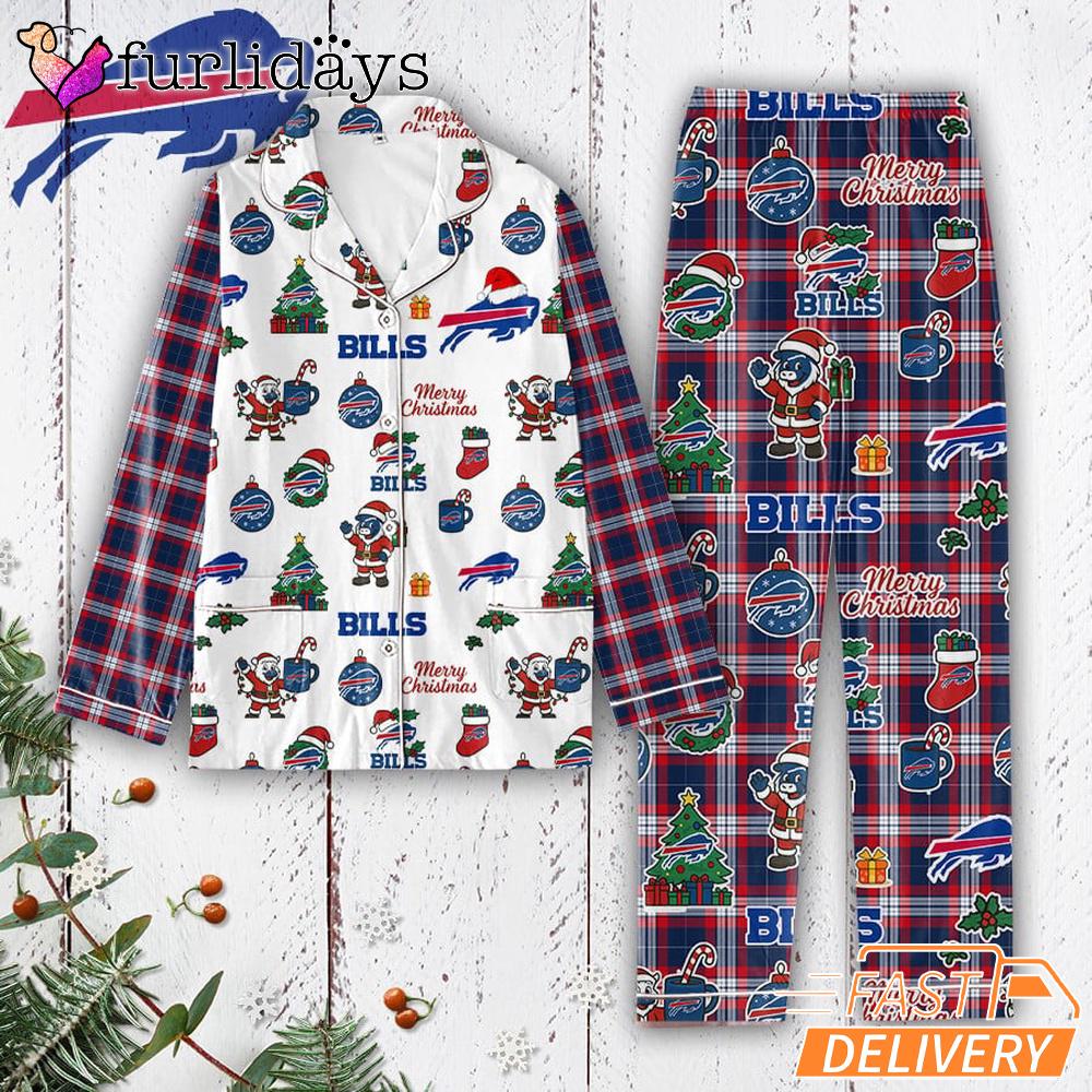 Buffalo Bills Tis the Season Christmas Pajamas Set Buffalo Bills Tis the Season Christmas Pajamas Set