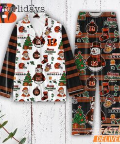 Cincinnati Bengals Tis the Season Christmas Pajamas Set