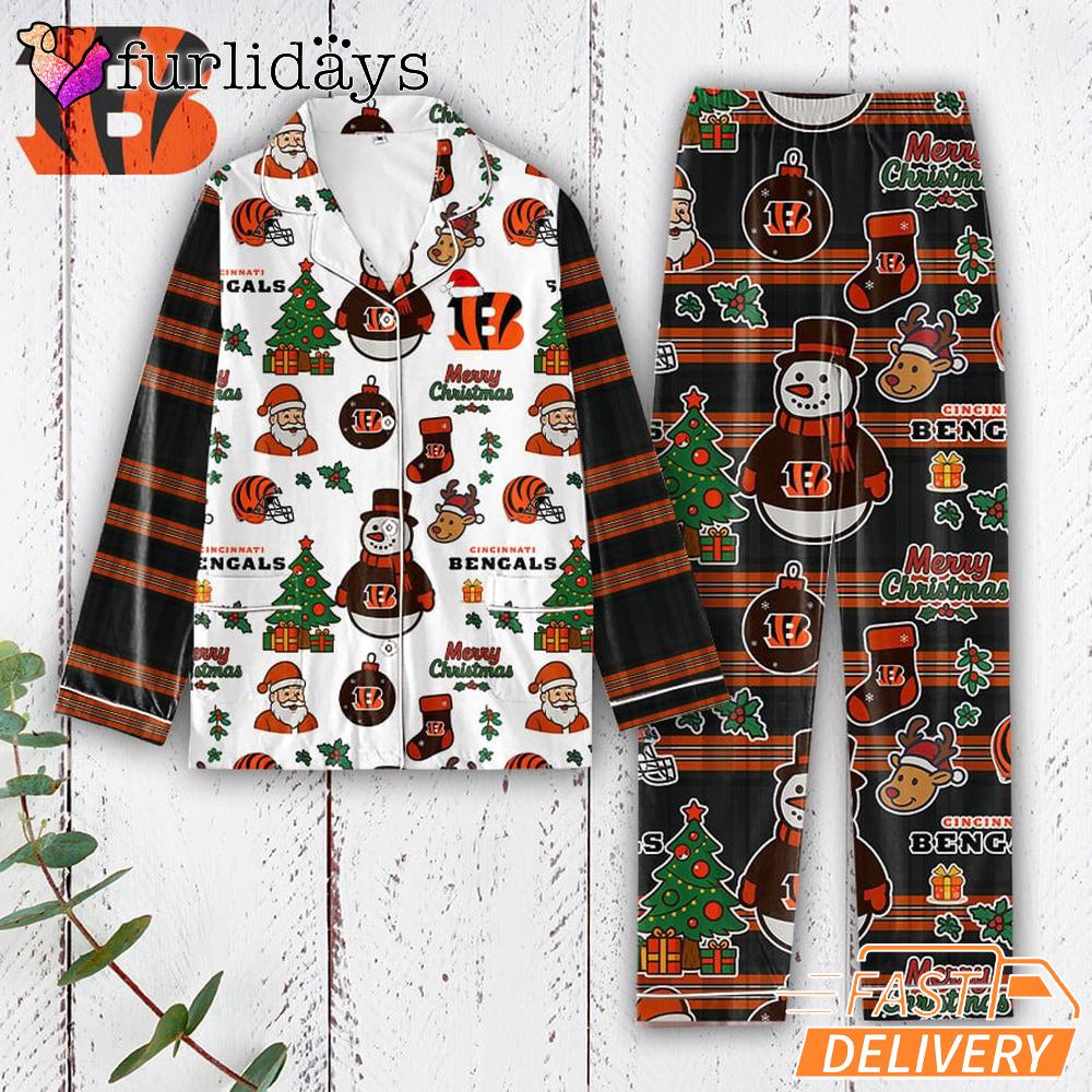 Cincinnati Bengals Tis the Season Christmas Pajamas Set Cincinnati Bengals Tis the Season Christmas Pajamas Set