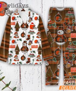 Cleveland Browns Tis the Season Christmas Pajamas Set