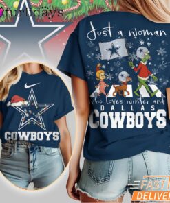 Dallas Cowboys NFL Grinch Christmas 3D Shirt Just A Woman Gift