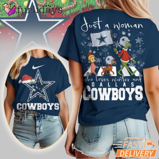 Dallas Cowboys NFL Grinch Christmas 3D Shirt Just A Woman Gift