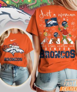 Denver Broncos NFL Grinch Christmas 3D Shirt Just A Woman Gift
