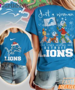 Detroit Lions NFL Grinch Christmas 3D Shirt Just A Woman Gift