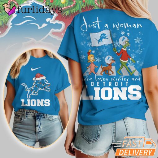 Detroit Lions NFL Grinch Christmas 3D Shirt Just A Woman Gift