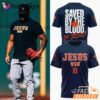Detroit Tigers Saved By The Blood Of Jesus T-shirt