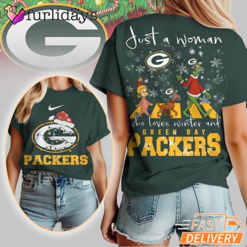 Green Bay Packers NFL Grinch Christmas 3D Shirt Just A Woman Gift